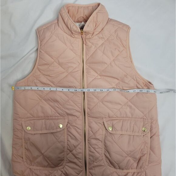 WORKSHOP vest‎ pink quilted zip up with pockets 0X - Picture 5 of 7